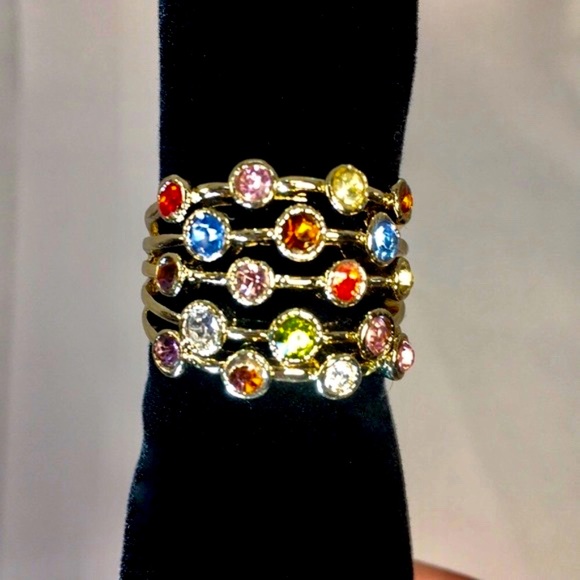 Stunning Multicolor Gemstone Ring size 8 - Picture 7 of 7